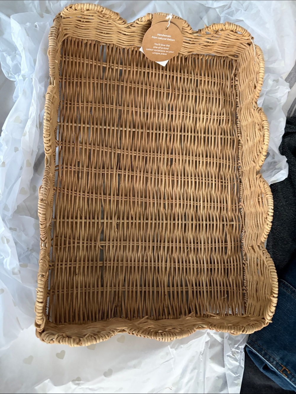 Jilly box Rattan tray Natural Wicker Serving Tray - Tan